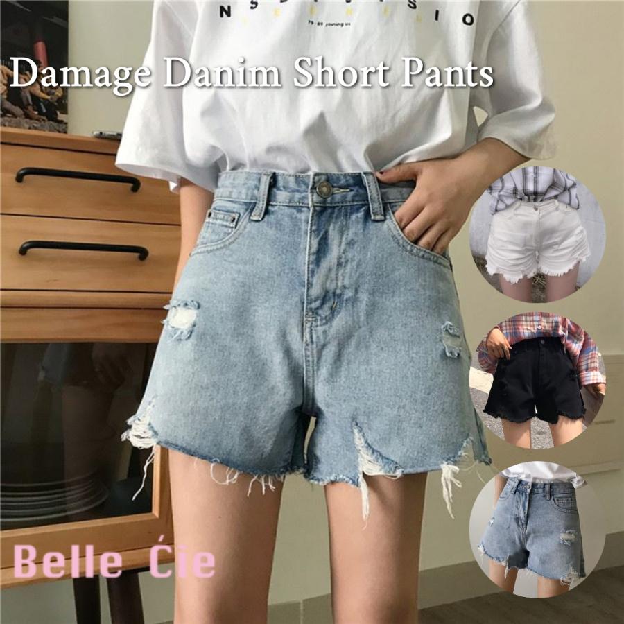 Belle Cie（ベルシー） ダメージ ショートパンツ オルチャン ハイ
