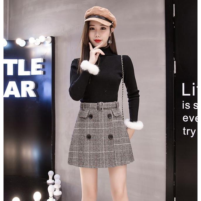 Belle Cie ツイードラップ台形ミニスカート レディース グレン Belle Cie ツイードラップ台形ミニスカート レディース グレン