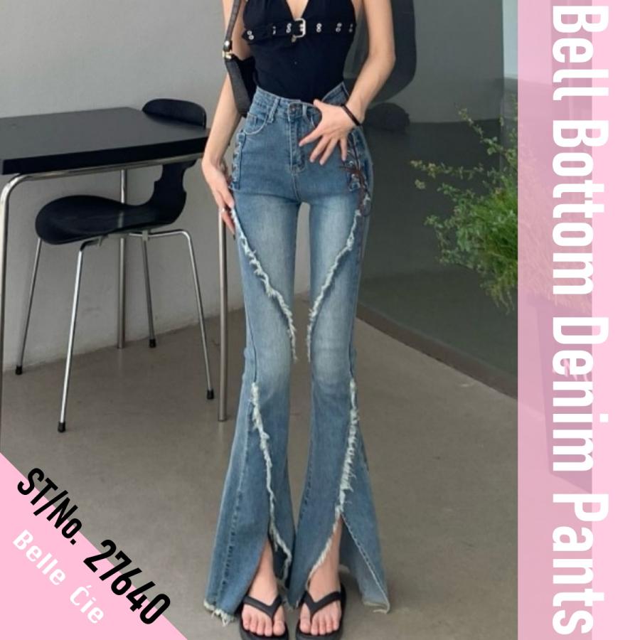 フレアパンツ デニム レディース ベルボトム フレア ジーンズ デニムパンツ セクシー かっこいい かわいい カジュアル ギャル ロングパンツ