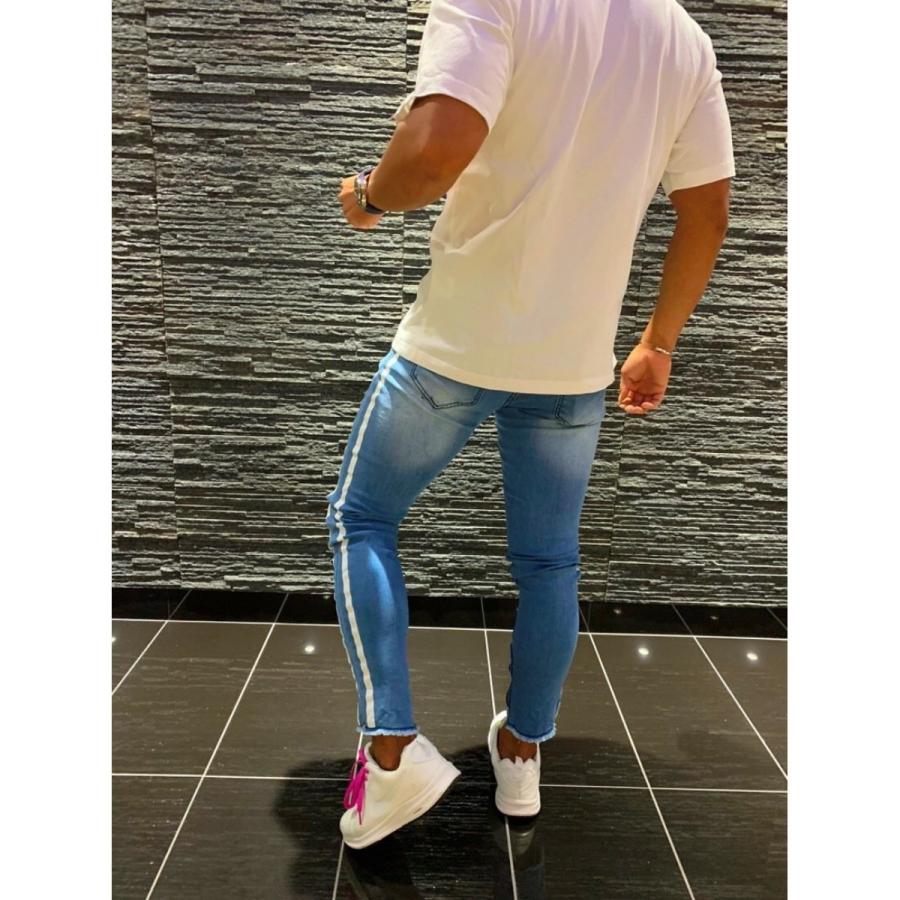 ダメージジーンズ スキニーパンツ メンズ ラインパンツ ストレッチデニム 大きいサイズ ストリートファッション Belle M Rvelous 通販 Yahoo ショッピング