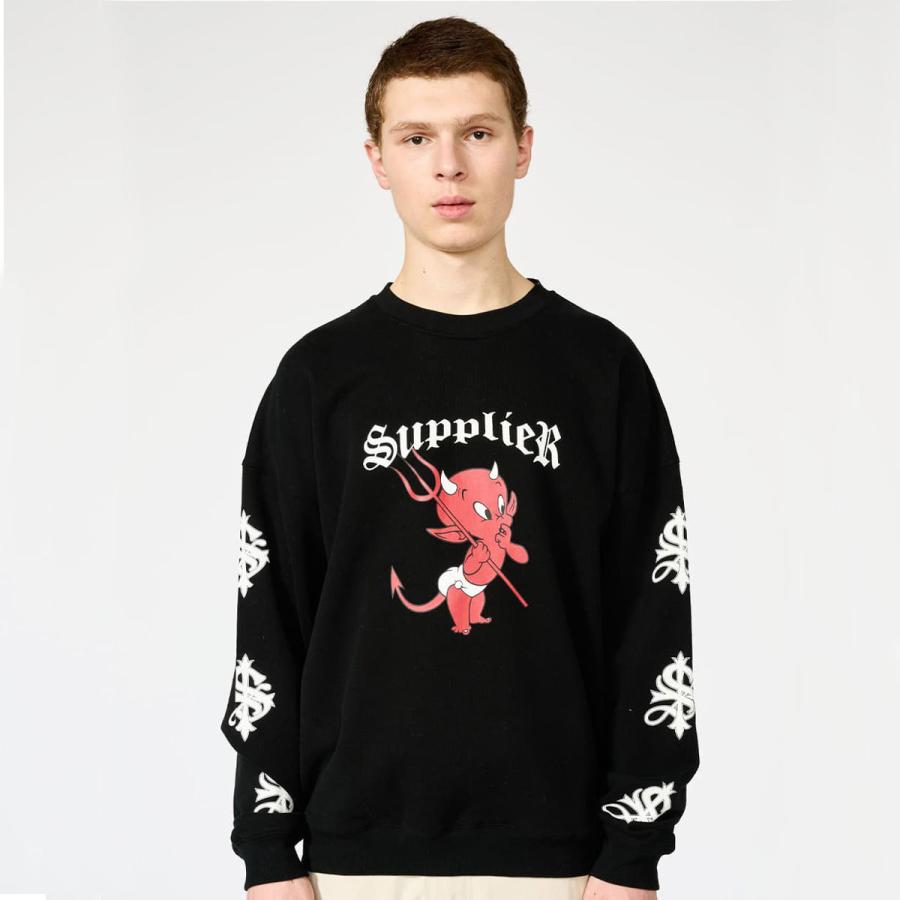 サプライヤー SUPPLIER スウェット デビル クルースウェット (BLACK 