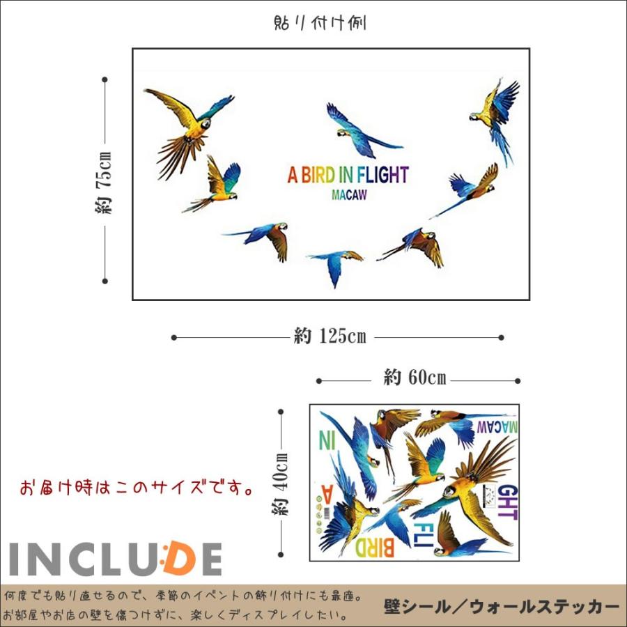 ウォールステッカー コンパニオンバード 南国の鳥 南国 オウム とり 模様 柄物 透明感 花の額 ウェルカムボード Atm Atmosphere 通販 Yahoo ショッピング