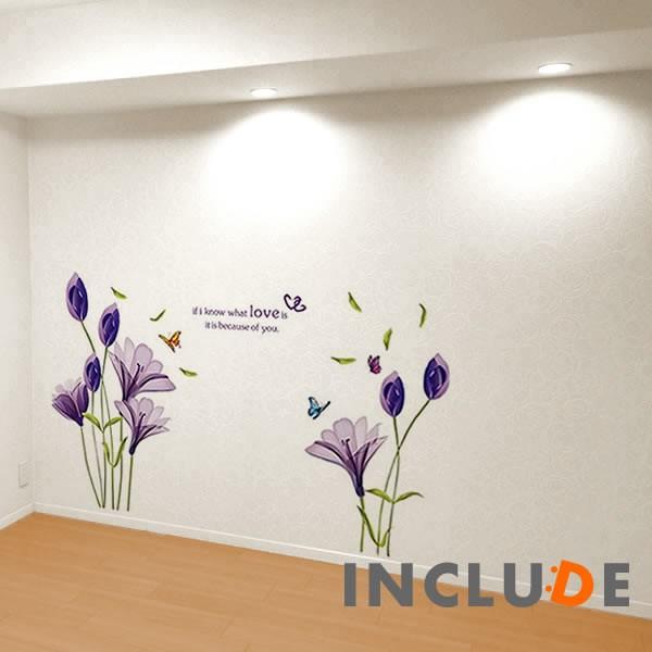 ウォールステッカー 花畑 紫の花 つぼみがキレイ 思わずsns 蕾 透明感がある花 家族で楽しめる 花 蝶 お洒落 かわいい Kawaii Atm Atmosphere 通販 Yahoo ショッピング
