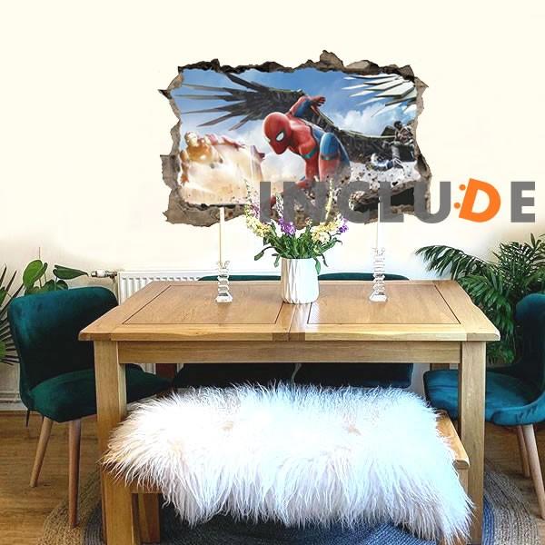 60cmx90cm 大判 ウォールステッカー ホームカミング スパイダーマン アイアンマン マーベル アベンジャーズ 3d トリックアート ヒーロー 人気 子供 キッズ Atm Atmosphere 通販 Yahoo ショッピング