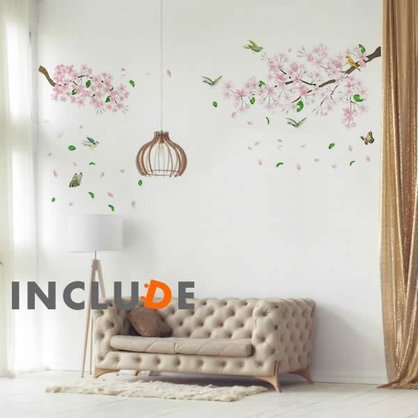 ウォールステッカー 花 さくら並木 桜 桜花 春 小薔薇 フラワー ソメイヨシノ 綺麗 花びら 桜吹雪 満開 春の風 ピンク チェリーブロッサム Atm Atmosphere 通販 Yahoo ショッピング