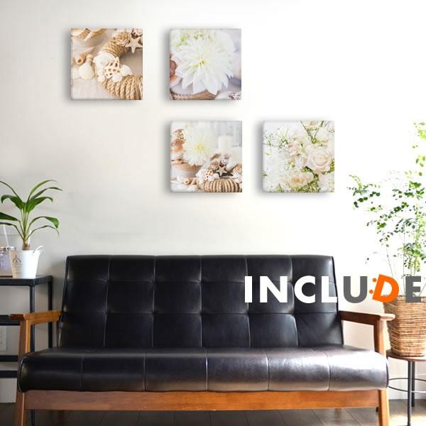 アートパネル 白い花 ホワイト系 薔薇 ローズ スパティフィラム ブライダルベール ガーベラ ポピー ヒメウツギ スパラキシス 貝殻