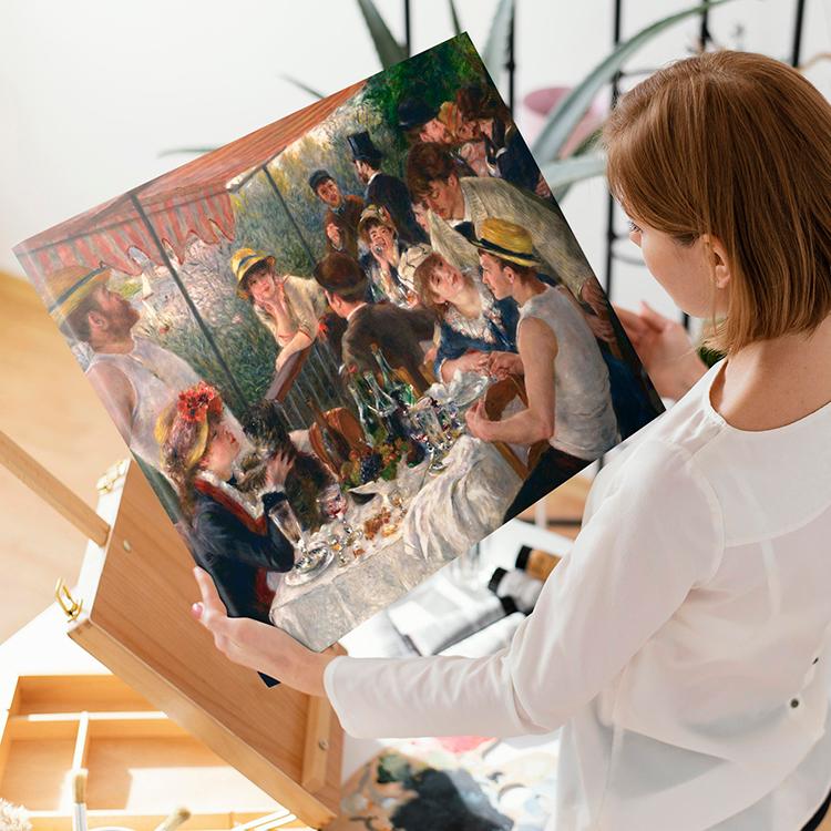 アートパネル アートボード ルノワール 舟遊びをする人々の昼食 53x41 B3 壁掛け インテリア 絵画 01