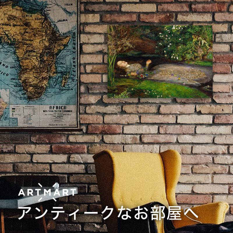 アートパネル アートボード ミレイ オフィーリア 53x41 B3 壁掛け インテリア 絵画 01_3