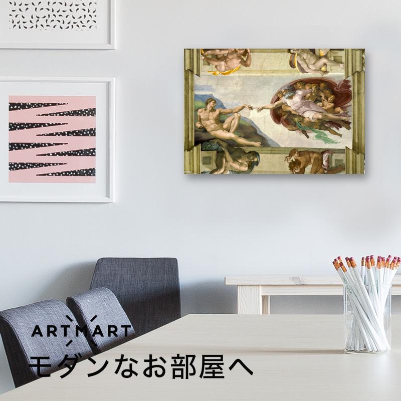 アートパネル アートボード ミケランジェロ アダムの創造 45x33 A3 壁掛け インテリア 絵画 01｜atmys｜03