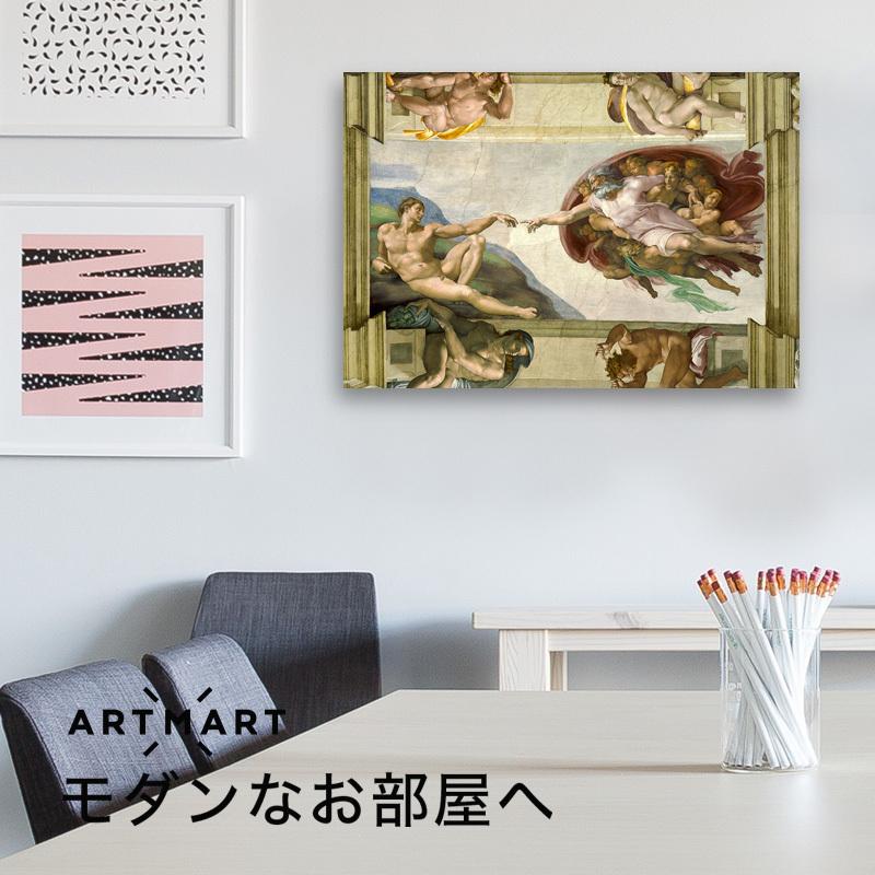 アートパネル アートボード ルノワール ミケランジェロ アダムの創造 60x45 A2 壁掛け インテリア 絵画 01｜atmys｜03