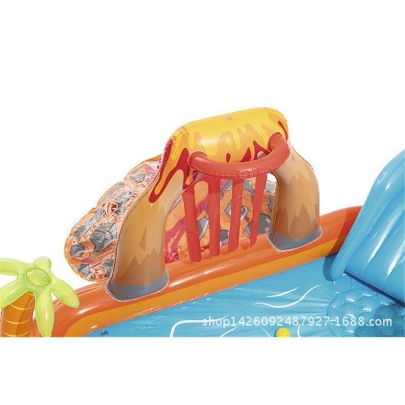 家でプール遊び！ビニールプール 家庭用プール 対象年齢３歳 子供プール new 水遊び おもちゃ 火山のプール 滑り台付き スライダー 