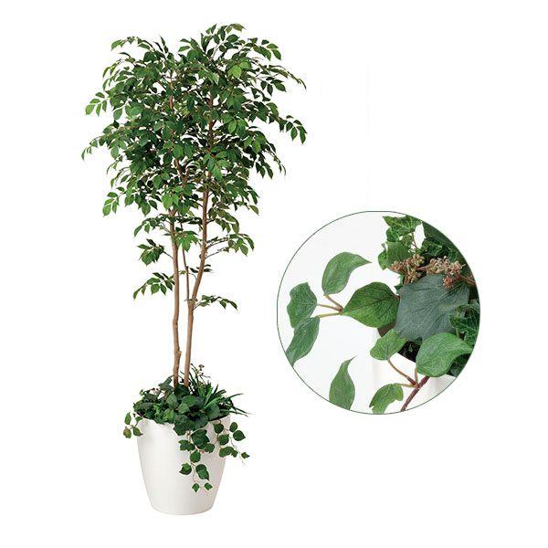 植栽付き 高さ180cm 光触媒 人工観葉植物 消臭 観葉植物 マウンテンアッシュ 消臭 フェイクグリーン インテリアグリーン