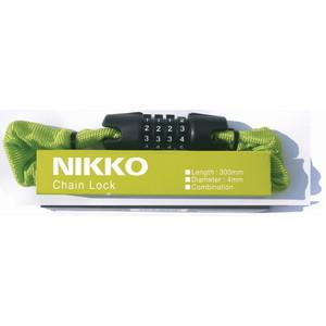 NIKKO ニッコー 自転車 鍵 N658C300 ショートタイプ チェーン ロック Cグリーン｜atomic-cycle