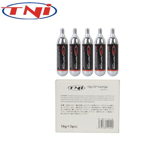 TNI (ティーエヌアイ) CO2 ボンベ 16g 5本 (箱入り) CO2 空気入れ