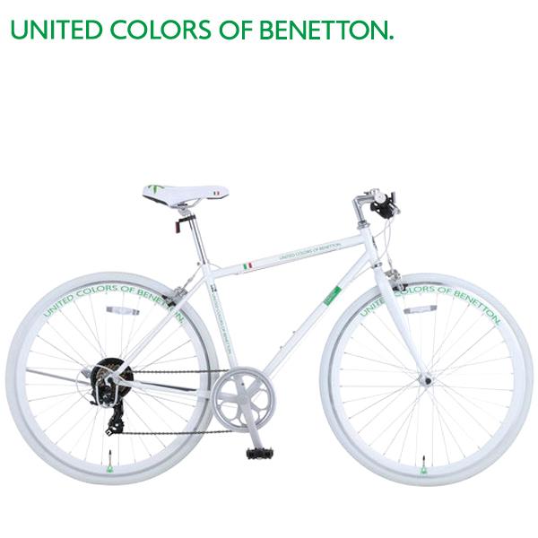 美品 ベネトン クロスバイク 白 7段変速 ホワイト 700cx28c