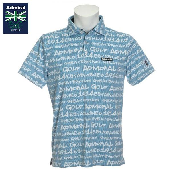 アドミラル Adma244 アートロゴ ストライプ ゴルフ 半袖 Adma244 通販 ポロシャツ ブランド アドミラル ウェア ブルー アトミックゴルフ