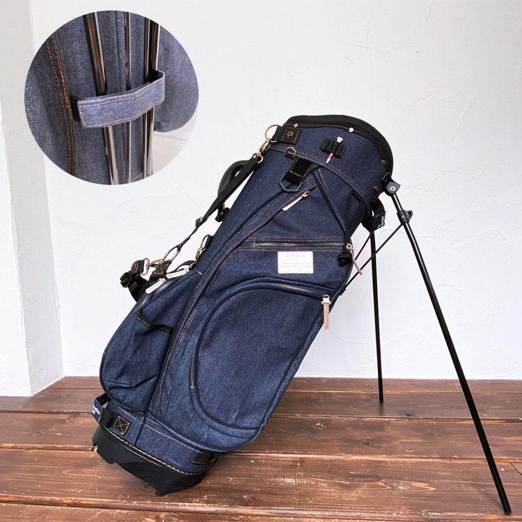 限定カラー」ラヘラ ゴルフ L-510 デニム スタンド キャディバッグ