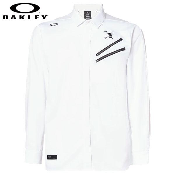 「クリアランス/XXLのみ」 オークリー ゴルフ FOA404229 長袖 シャツ WHITE (100) SKULL REVOLVE 3D WV LS SHIRTゴルフウェア