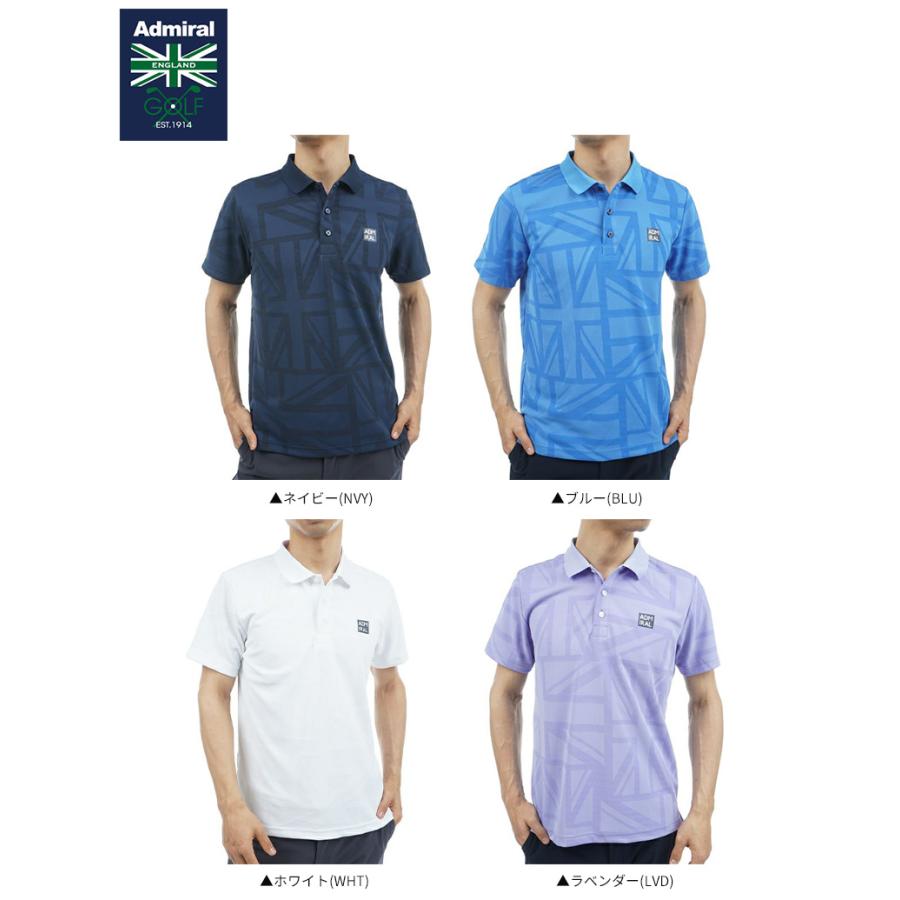 「クリアランス」 アドミラル ゴルフ ADMA308 ユニオンジャック ジャガード ポロシャツAdmiral半袖 ゴルフウェア 2302
