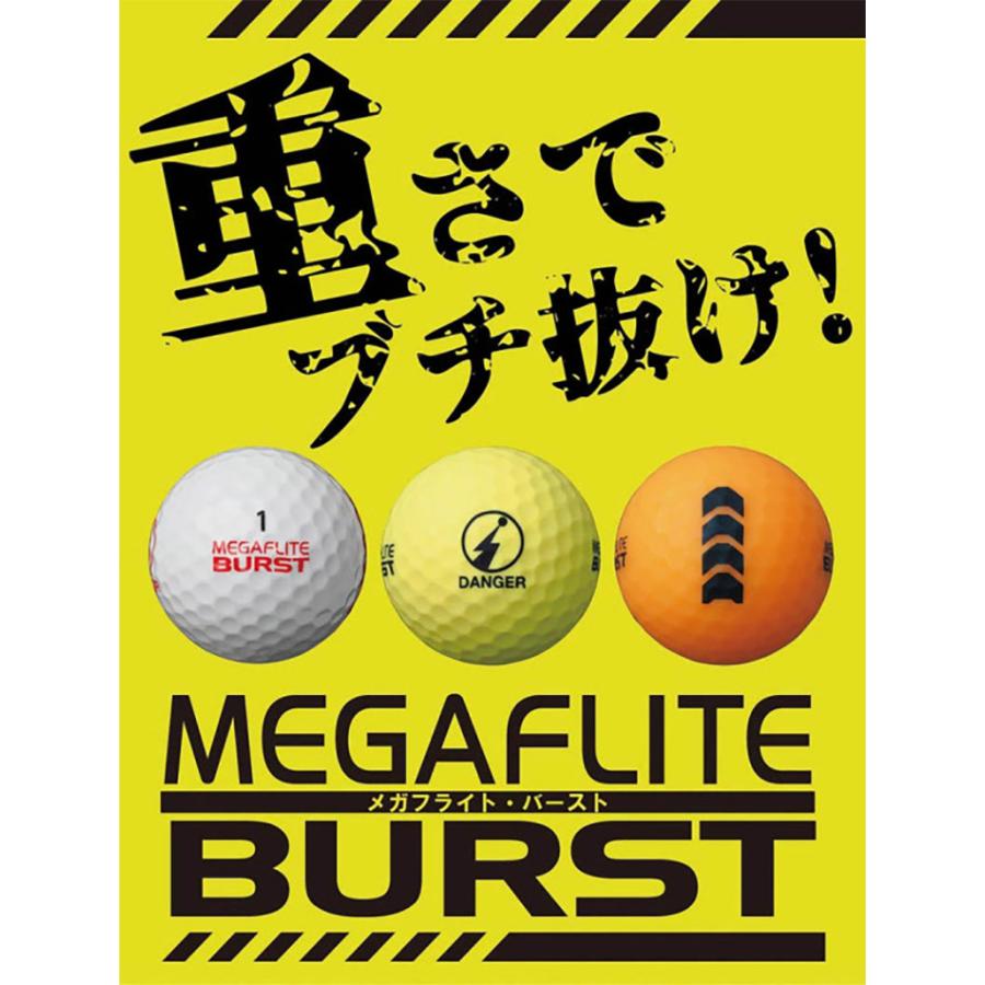 「12日限定！最大5,000円引きクーポン！」朝日ゴルフ メガフライトバースト ゴルフボール 非公認 超比重球 MEGAFLITE BURST 1ケース/6球入り｜atomic-golf｜07