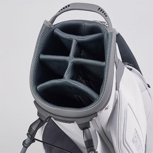 ルコック ゴルフ QQBWJJ00 リジューム スタンド キャディバッグ ゴルフバッグ le coq sportif RIJOUME BK00 GY00 ルコック ゴルフ キャディバッグ ゴルフバッグ グレー 合成皮革 PU加工