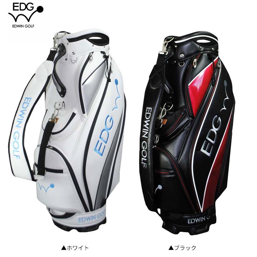 EDWIN GOLF キャディバッグ エナメル調 トリコロール EDWIN GOLF エドウィン ゴルフ EDCB-3477 9.5型 カート キャディバッグ