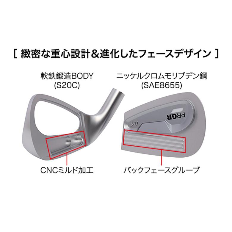 プロギア 04 アイアンセット 5本組(7-P,A) MCI FOR PRGR カーボンシャフト【即納】 PRGR（プロギア） 04 アイアンセット 5本組(7-P,A) MCI FOR PRGR