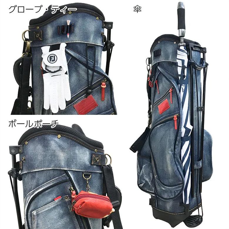 ラヘラ ゴルフ ウォッシュド デニム スタンド キャディバッグ L-511