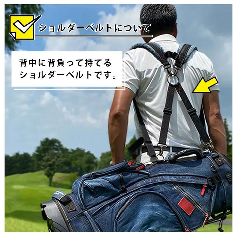 ラヘラ ゴルフ ウォッシュド デニム スタンド キャディバッグ L-511