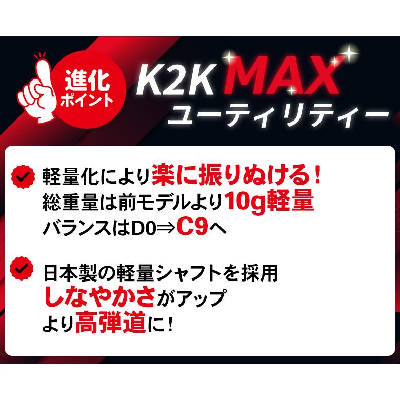 キャスコ ゴルフ K2K MAX by パワートルネード ワンレングス ユーティリティー 3本組 日本製 ワンフレックス カーボンシャフトの画像