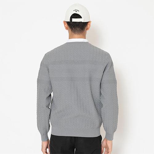 超美品Callaway（キャロウェイ） カノコ編みクルーネックニット （グレー） CALLAWAY キャロウェイ タートルネック ニットセーター カノコ編み