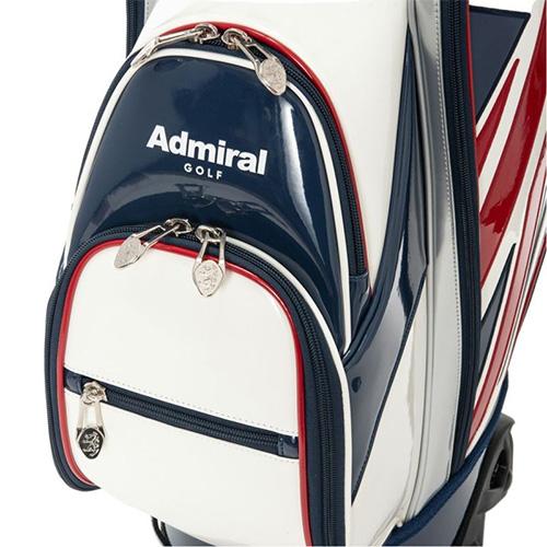 Admiral ゴルフ・キャディバッグ9インチ。総エナメル。まぁまぁ美品 Admiral Golf（アドミラルゴルフ） アドミラル ゴルフ キャスター
