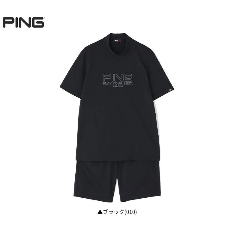新品　PING ピン　セットアップ　モックネックシャツ　ハーフパンツ　Lサイズ PING（ピン） 「送料無料」ピンゴルフ 半袖ハイネックシャツ× ショート
