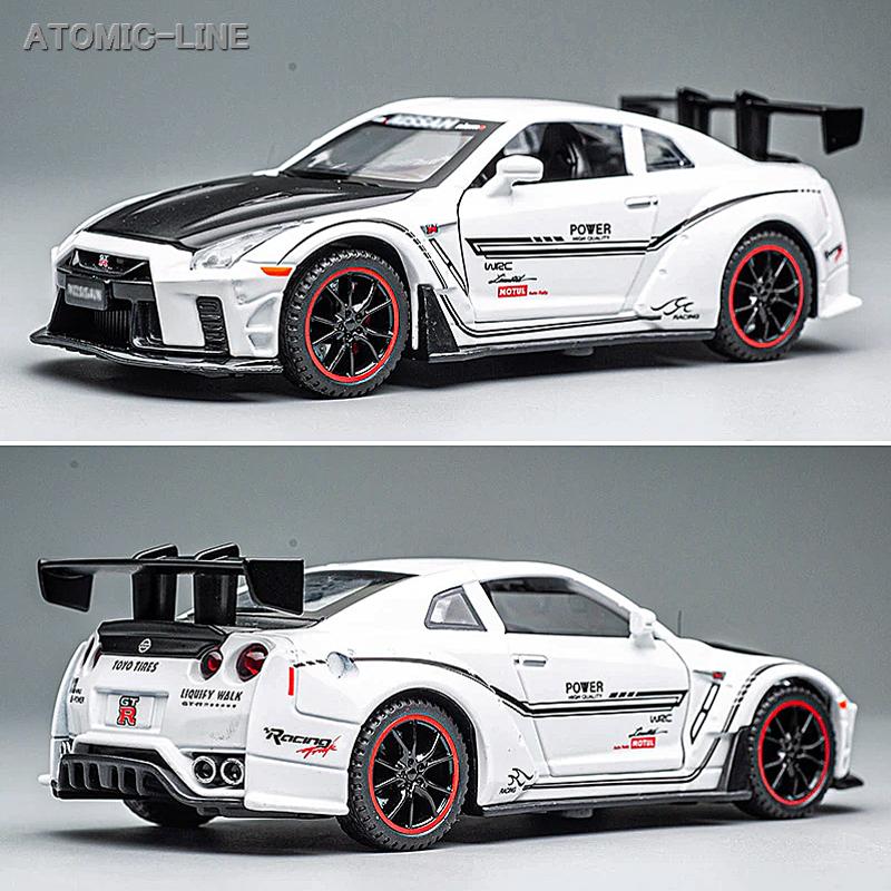 日産 GTR ニスモ R35 スーパーGT 1/32 ミニカー 全3色 ライト点灯 エンジンサウンド 模型 合金モデル｜atomic-line｜13