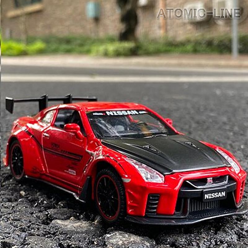 日産 GTR ニスモ R35 スーパーGT 1/32 ミニカー 全3色 ライト点灯 エンジンサウンド 模型 合金モデル｜atomic-line｜16