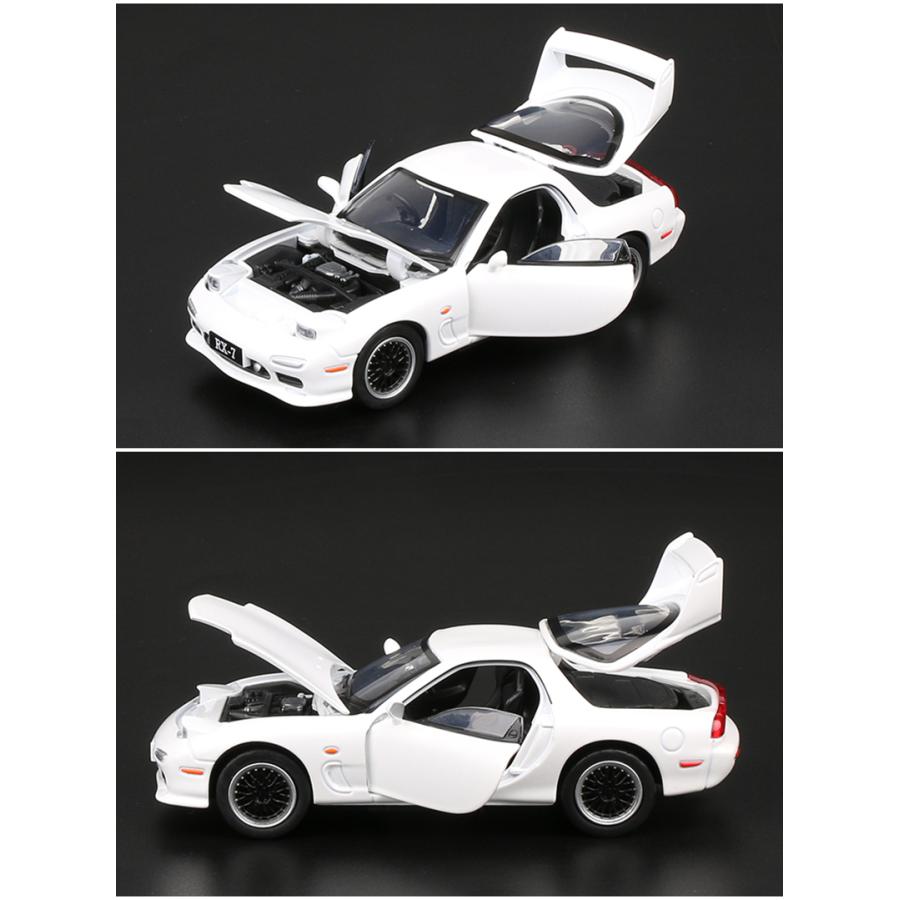 Mazda RX-7 ホワイト ミニカー LEDライト付き RC 1/76 Micro Car MAZDA RX7 w/ LED Lights -WHITE--OPEN BOX