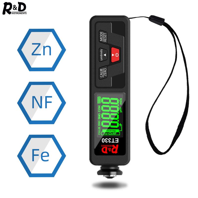 デジタル膜厚計 R&D ET330+Zn バックライト機能付き FE NFE ZINC 亜鉛 AUTO オート コーティング 厚さ テスター 車の塗装 塗料｜atomic-line