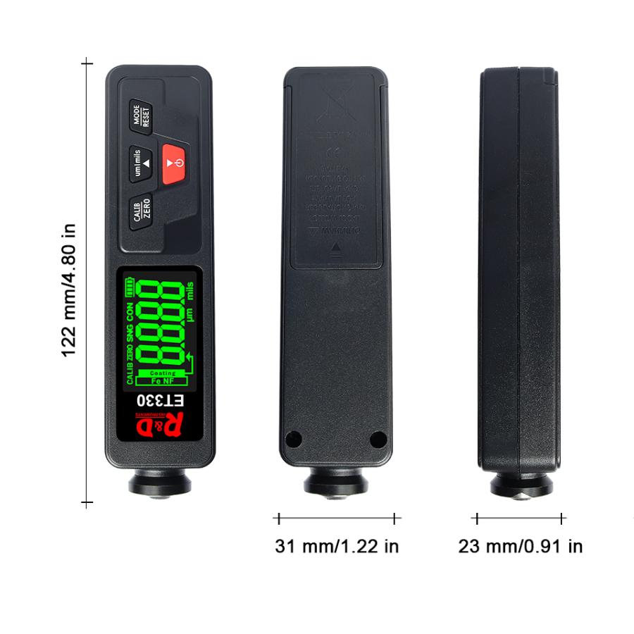 デジタル膜厚計 R&D ET330+Zn バックライト機能付き FE NFE ZINC 亜鉛 AUTO オート コーティング 厚さ テスター 車の塗装 塗料｜atomic-line｜12