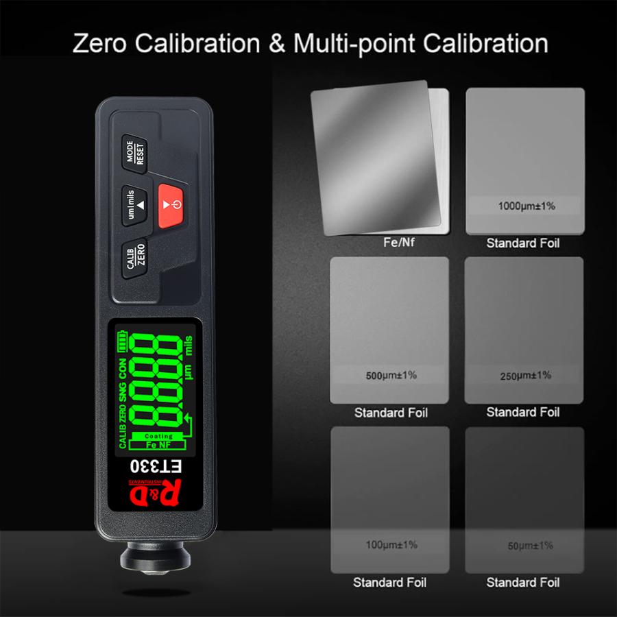 デジタル膜厚計 R&D ET330+Zn バックライト機能付き FE NFE ZINC 亜鉛 AUTO オート コーティング 厚さ テスター 車の塗装 塗料｜atomic-line｜13