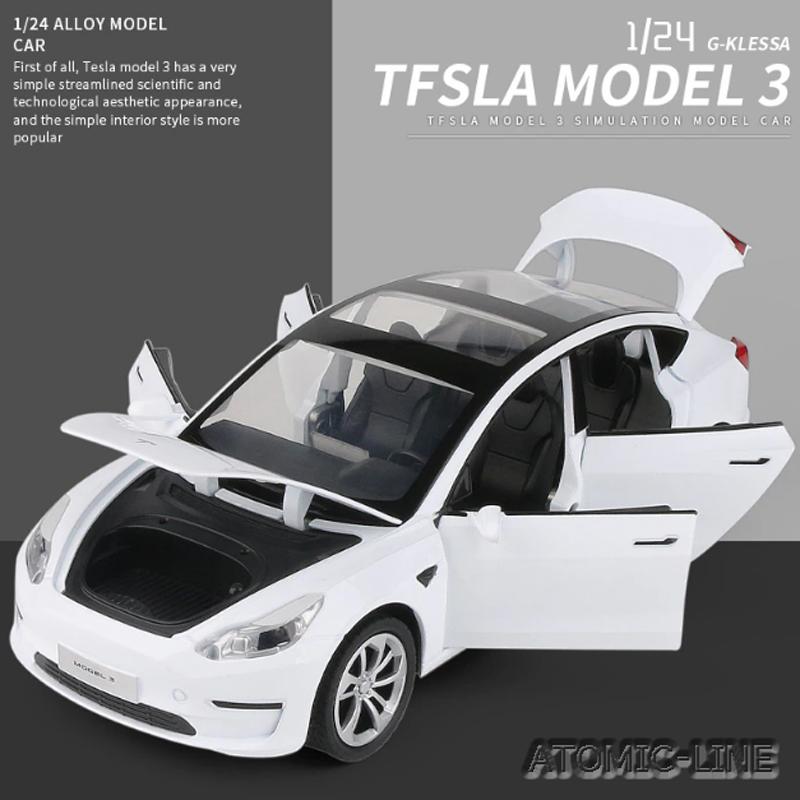 テスラ MODEL3 1/24 ミニカー 全3色 ライト点灯 エンジンサウンド 合金モデル 模型 ジオラマ｜atomic-line｜15