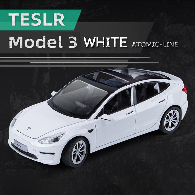 テスラ MODEL3 1/24 ミニカー 全3色 ライト点灯 エンジンサウンド 合金モデル 模型 ジオラマ｜atomic-line｜02