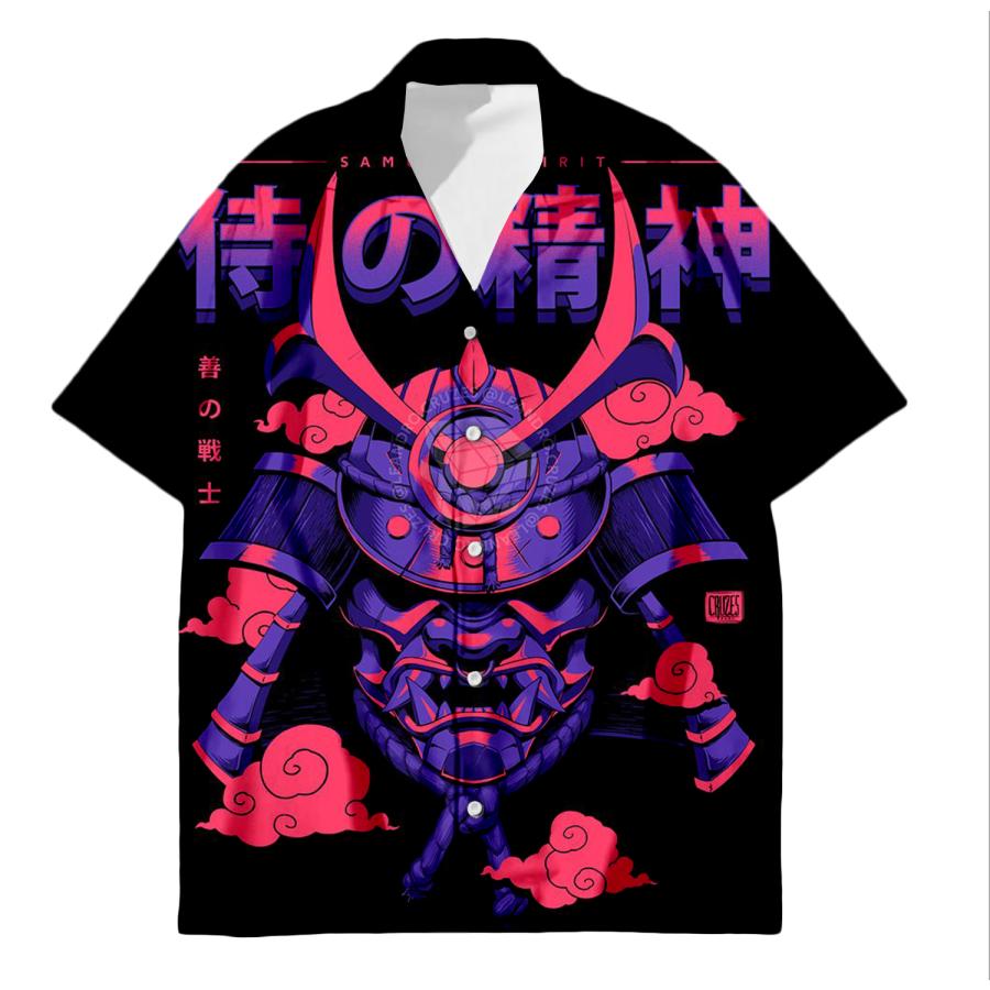 和彫 刺青 般若 タトゥー 日本 和風 柄シャツ オープンシャツ シャツ