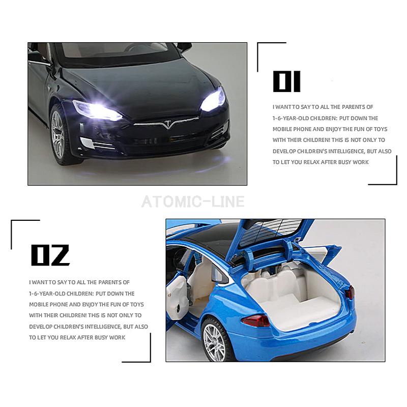 テスラ MODEL S 1/32 ミニカー 全4色 ライト点灯 エンジンサウンド