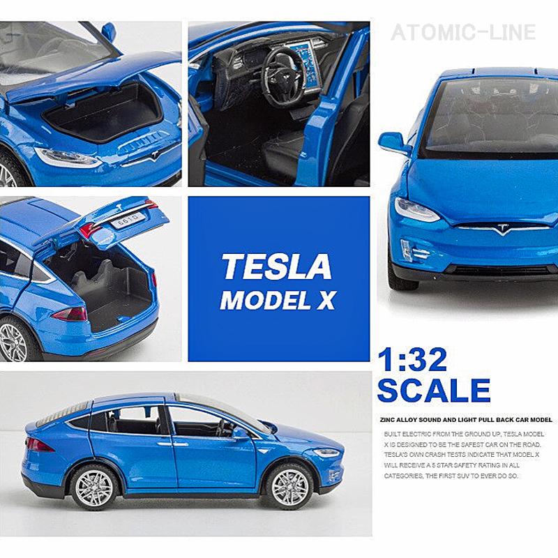 テスラ MODEL X 1/32 ミニカー 全4色 ライト点灯 エンジンサウンド