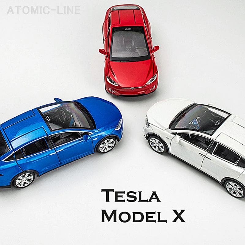 テスラ MODEL X 1/32 ミニカー 全4色 ライト点灯 エンジン