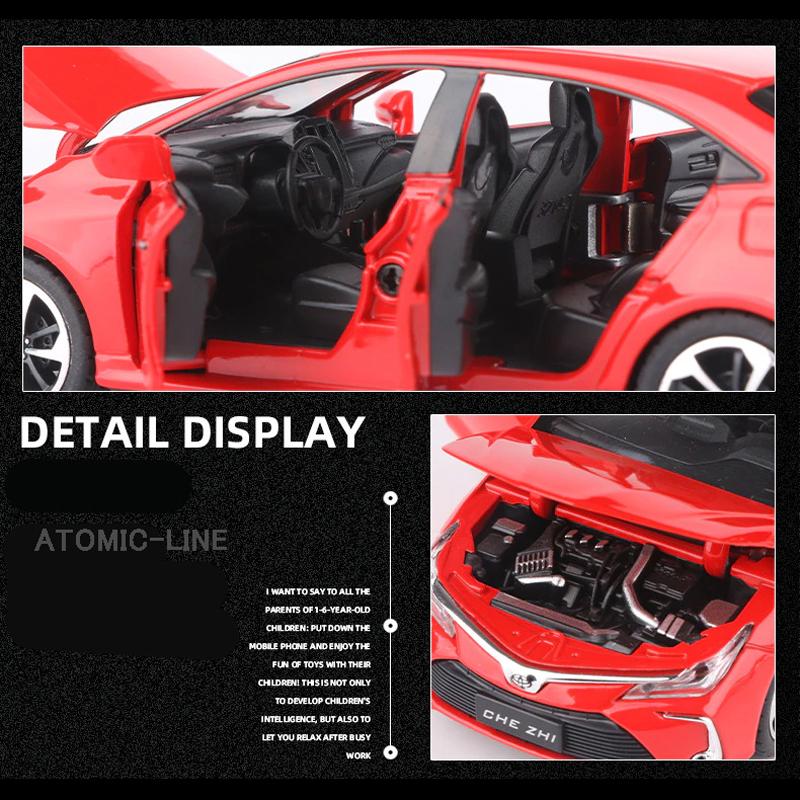 トヨタ（TOYOTA） カローラ 1/32 ミニカー 全3色 ライト点灯 エンジン