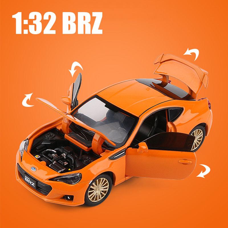 SUBARU BRZ 1/32 ミニカー 全3色 スバル ライト点灯 合金モデル