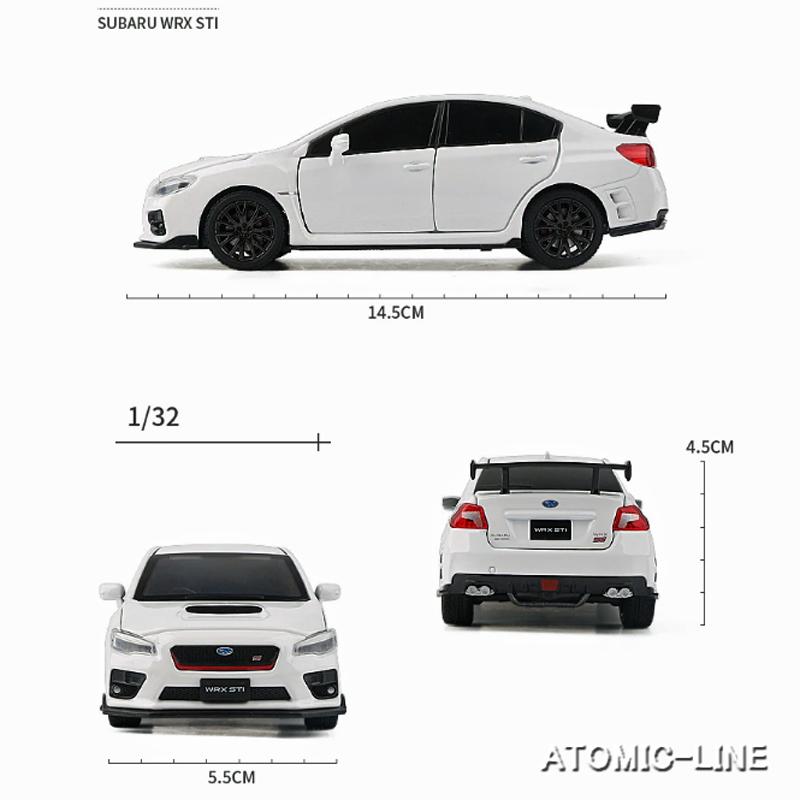 wrx stiミニカー SUBARU スバル STI WRX 1/32 ミニカー 全4色 ライト点灯 合金