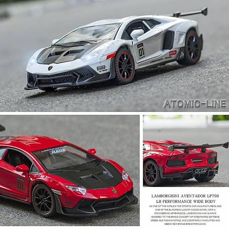 アヴェンタドール LP700-4 ランボルギーニ 1/32 ミニカー 全3色x2タイプ ライト点灯 エンジンサウンド 合金モデル 模型 ジオラマ｜atomic-line｜18