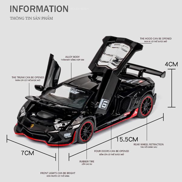 アヴェンタドール LP700-4 ランボルギーニ 1/32 ミニカー 全3色x2タイプ ライト点灯 エンジンサウンド 合金モデル 模型 ジオラマ｜atomic-line｜09